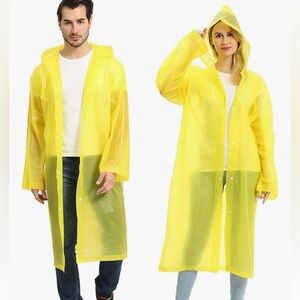 EVA Raincoat Waterproof Rain Poncho Reusable Unisex Men Women Long Yellow Poncho